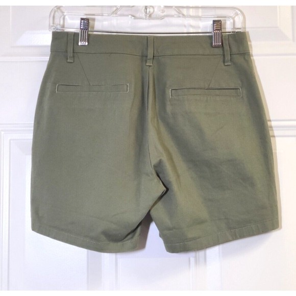 ASOS Chino Shorts Button Fly Womens 28" Waist Khaki Green New - Picture 4 of 10